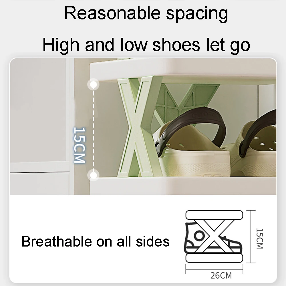 Заоблени комбиниран шкаф за съхранение на обувки, малък и удобен, може да се използва свободно в домашни условия, многослойни ъгли, пластмасови склад5