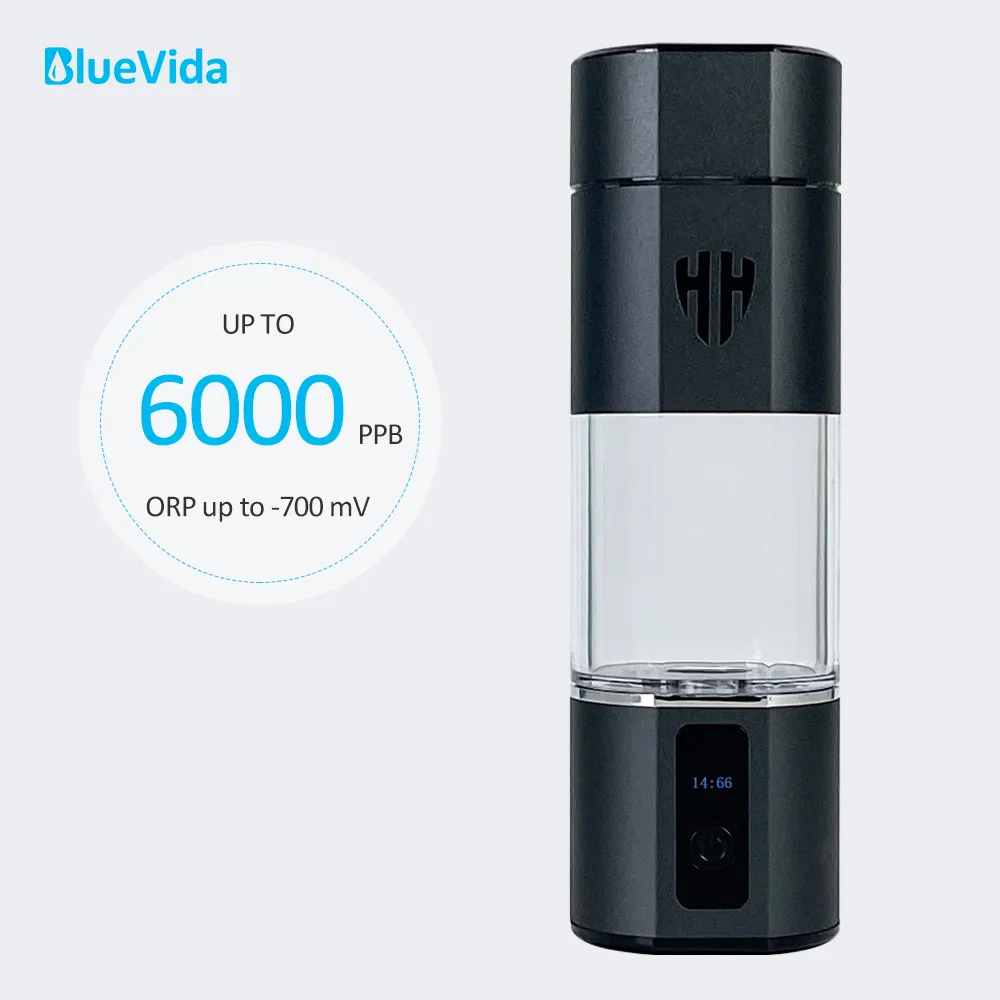 Бутилка за генератор богата на водород вода Bluevida DuPont SPE&PEM с двухкамерным спрей за вода - устройство за вдишване H2 + Адаптер Max 6000ppb0