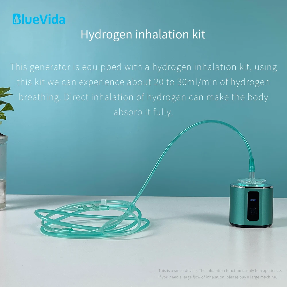 Бутилка за генератор богата на водород вода Bluevida DuPont SPE&PEM с двухкамерным спрей за вода - устройство за вдишване H2 + Адаптер Max 6000ppb3