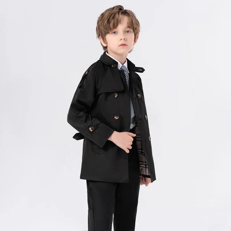 Есенно-зимни детски ветровка от 3 до 10 години, тренч, ветрозащитная бебешко яке цвят каки, палто за момчетата-тийнейджъри, модно палто3