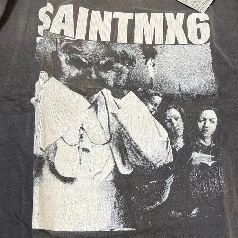 Реколта тениска LS Saint Michael, мъжки, женски, 1: 1, благородна стара тениска, потник, чай4