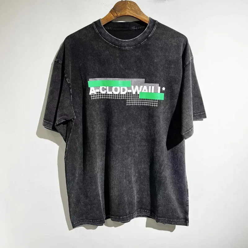 High Street Графична Зелена Лоскутная тениска Acw Оверсайз, тениски с измит логото и принтом Y2k, Градинска Дамски Дрехи, Мъжки Дрехи0