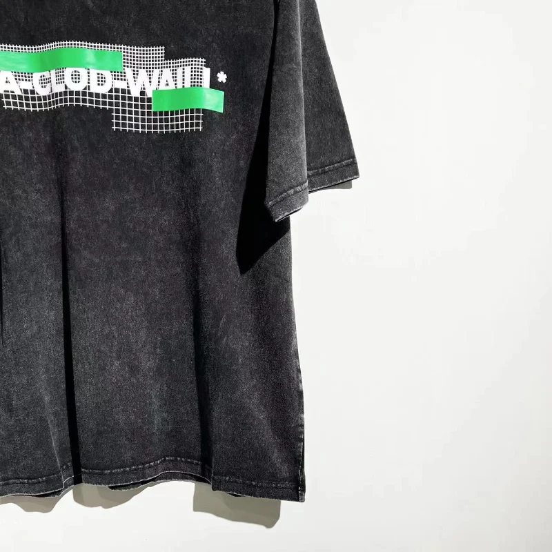 High Street Графична Зелена Лоскутная тениска Acw Оверсайз, тениски с измит логото и принтом Y2k, Градинска Дамски Дрехи, Мъжки Дрехи4