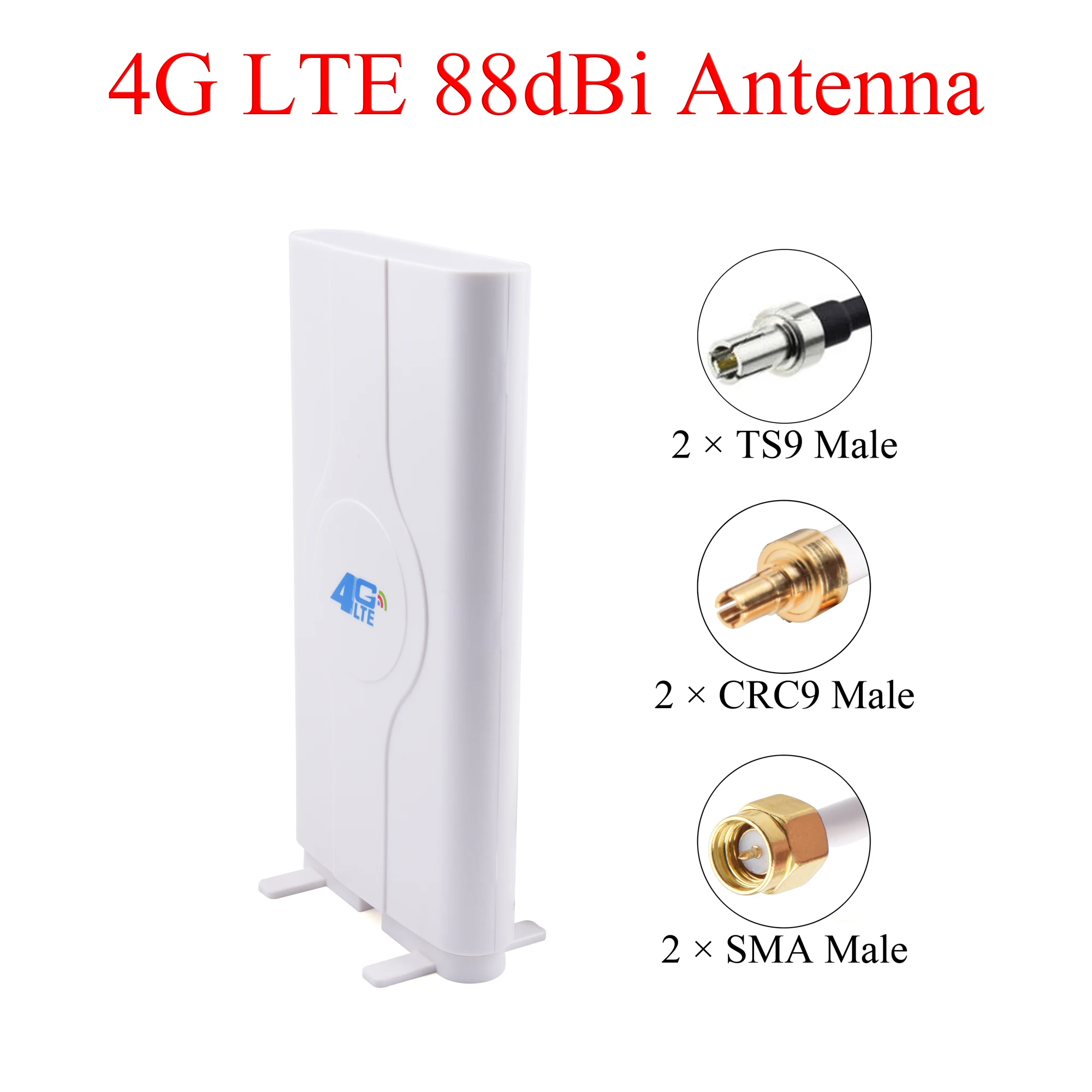 4G LTE 36dbi Антена 700-2700 Mhz Мобилна Панелна Антена TS9/CRC9/SMA Штекерный Кабел 2 м/6.56 метра За 3G и 4G Усилвател Рутер, Модем0