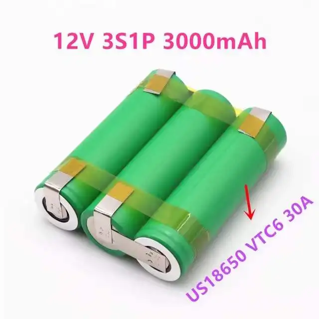 12 В 18650 VTC6 батерия 3000 ма 30 ампера за 12,6 В отвертка батерия заваряване, запояване ленти 3S1P 12,6 В отделението за единица (конфигуриране)1