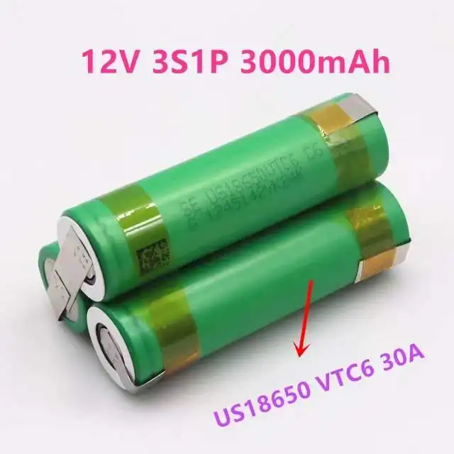 12 В 18650 VTC6 батерия 3000 ма 30 ампера за 12,6 В отвертка батерия заваряване, запояване ленти 3S1P 12,6 В отделението за единица (конфигуриране)5