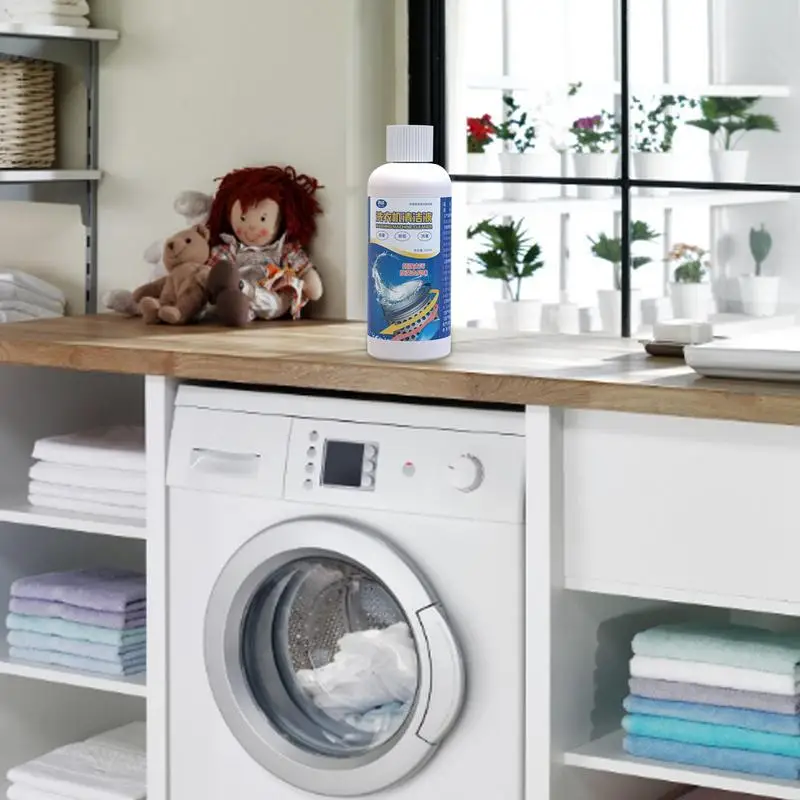 Течност за почистване на перални машини 3,3 унции, препарат за почистване на барабана на пералната машина, устойчив аромат, средство за премахване на миризмата да се грижи2