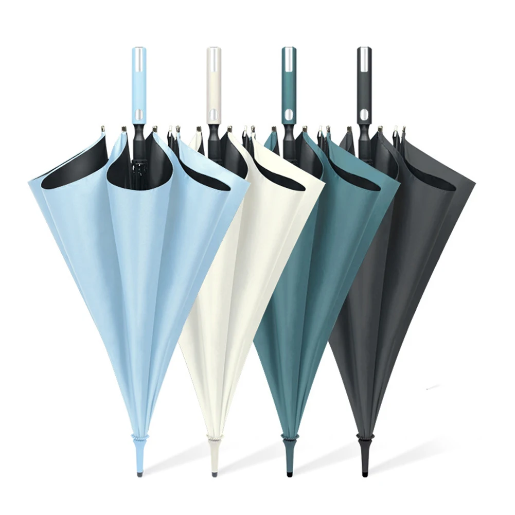 Нови чадъри от дъжд за голф, водоустойчив дълга дръжка за използване на открито, ветрозащитный двоен чадър от влакнести рамка, чадър за голф0