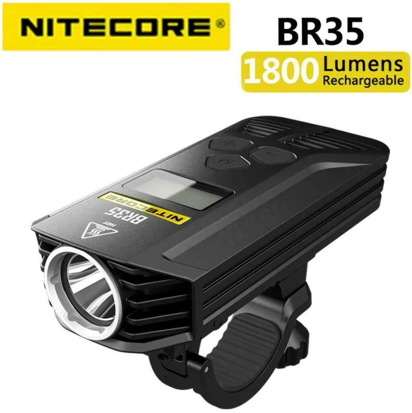 Фенер Nitecore BR35 1800 лумена XML2 U2 OLED дисплей с висока резолюция, вградена батерия, лъч колоездене светлина, Мотор акумулаторна Лампа0