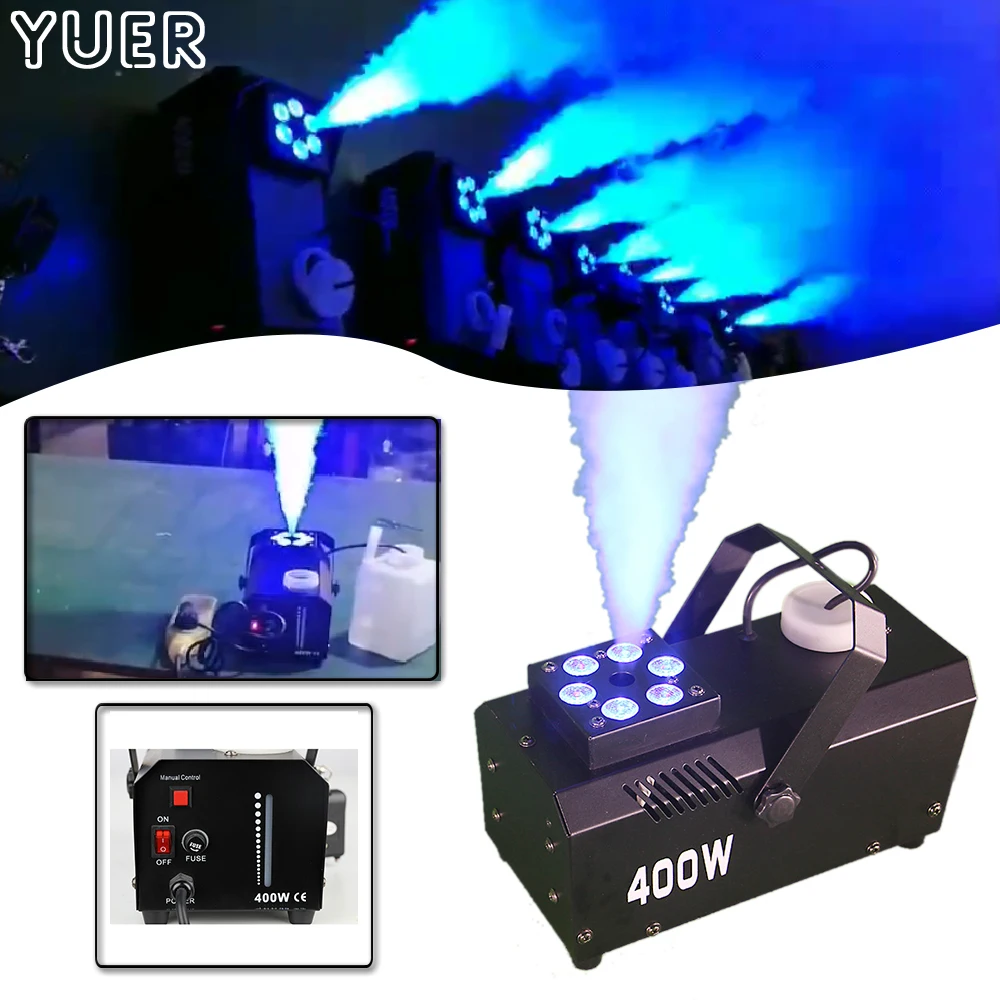 RGB 400 W димна машина етап ефекти малка специален ефект дим Безжично дистанционно управление за DJ диско-бара на музикални партита, сватби0