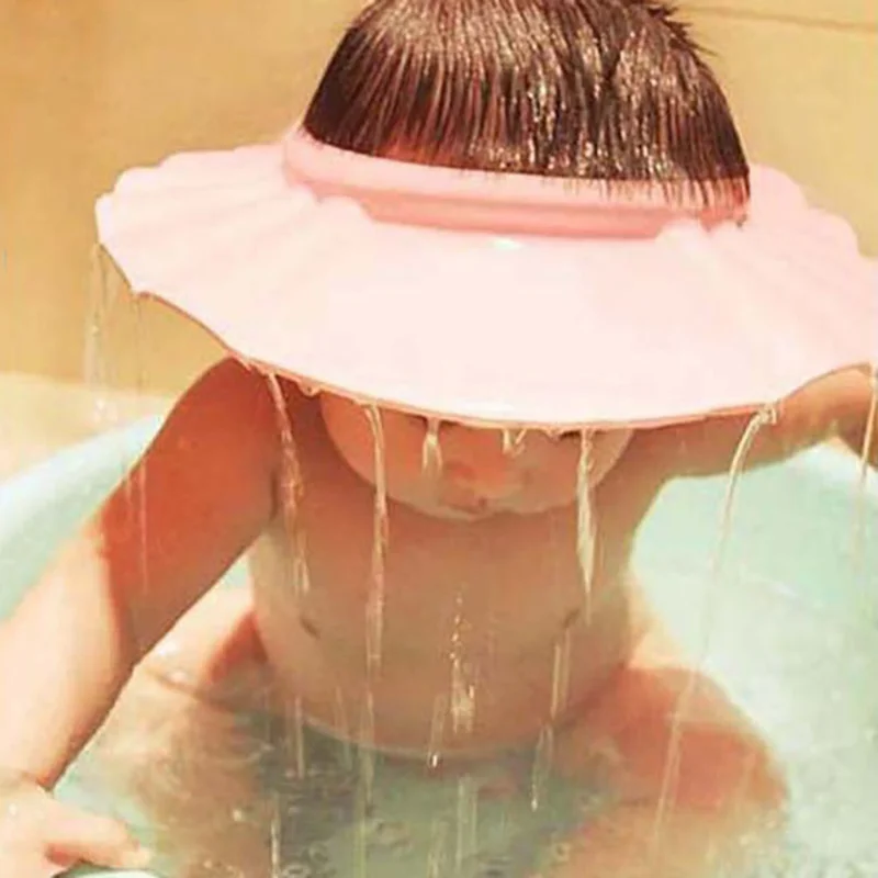 Детска шапка за душ за детска баня, шапка за баня с шампоан, регулируема капачка от ЕВА, водоустойчив защита на очите, слушалки, шапки, шапка шампоан0