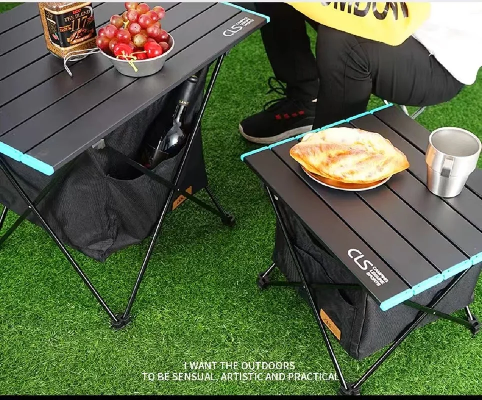 Сгъваема маса на открито, алуминиева маса за пикник кошница за съхранение на преносим водоустойчив полк за барбекю2