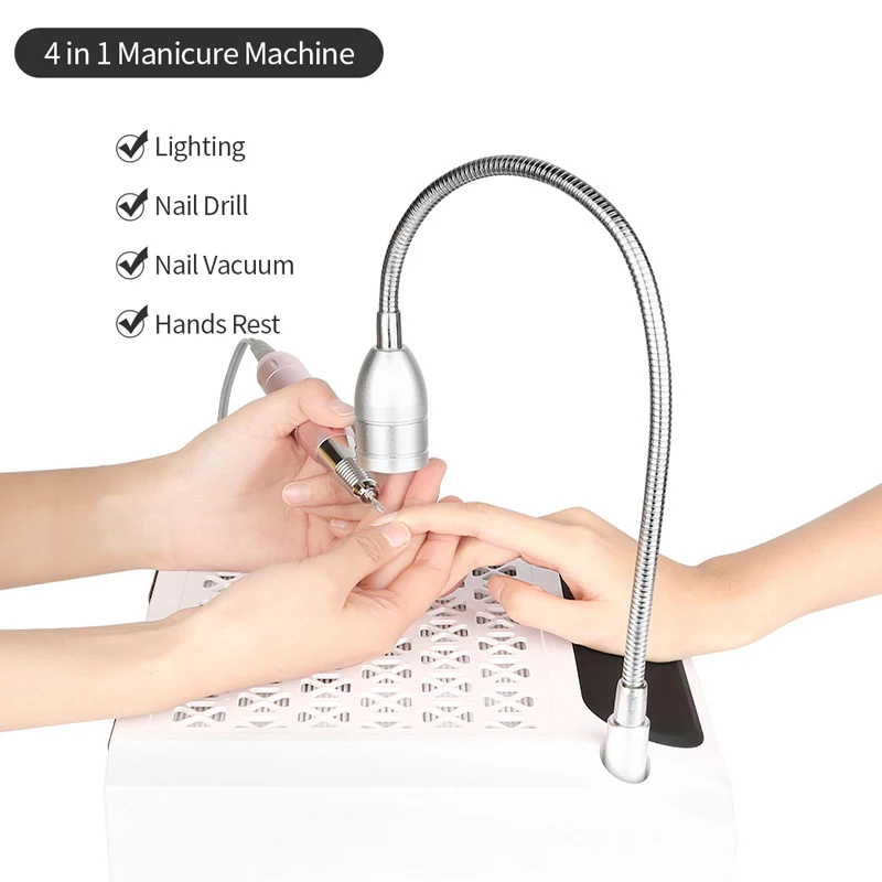 Професионално оборудване за нокти, прахосмукачка за нокти 4 В 1, прахосмукачка за прах за нокти, пробивна машина за нокти с led лампа, маникюр, определени2