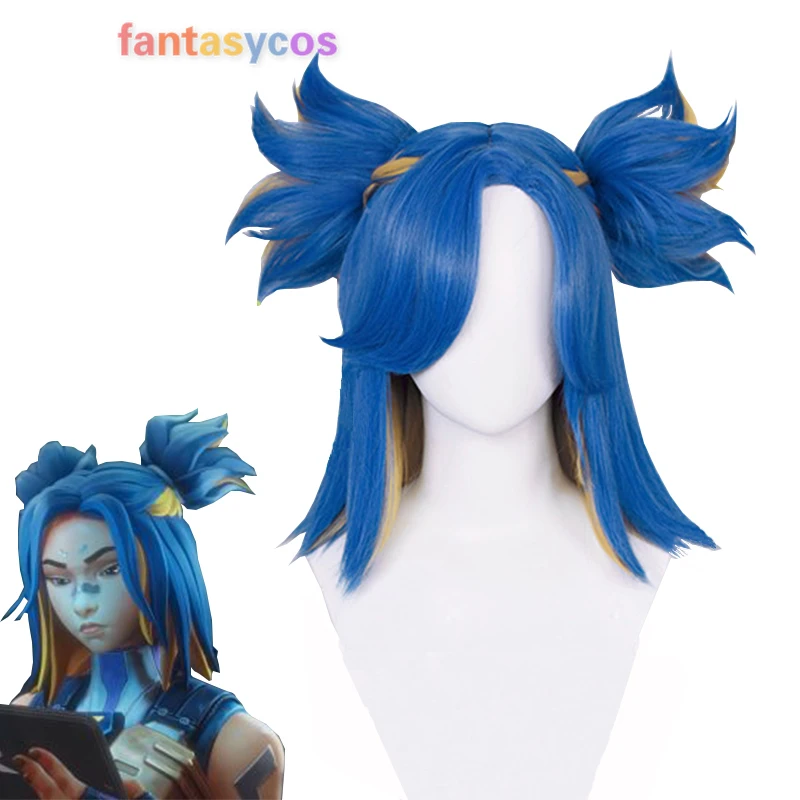 Game Valorant Неоновите перука за cosplay, 40 см, разноцветни дамски перуки за cosplay, термоустойчиви синтетични косми на Хелоуин + шапка за перука0