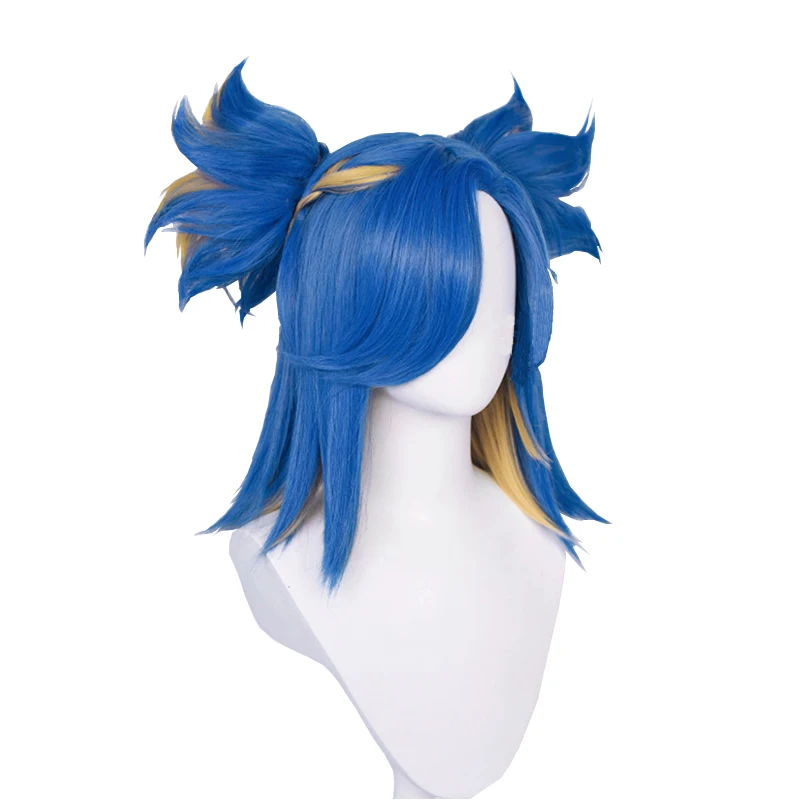 Game Valorant Неоновите перука за cosplay, 40 см, разноцветни дамски перуки за cosplay, термоустойчиви синтетични косми на Хелоуин + шапка за перука1
