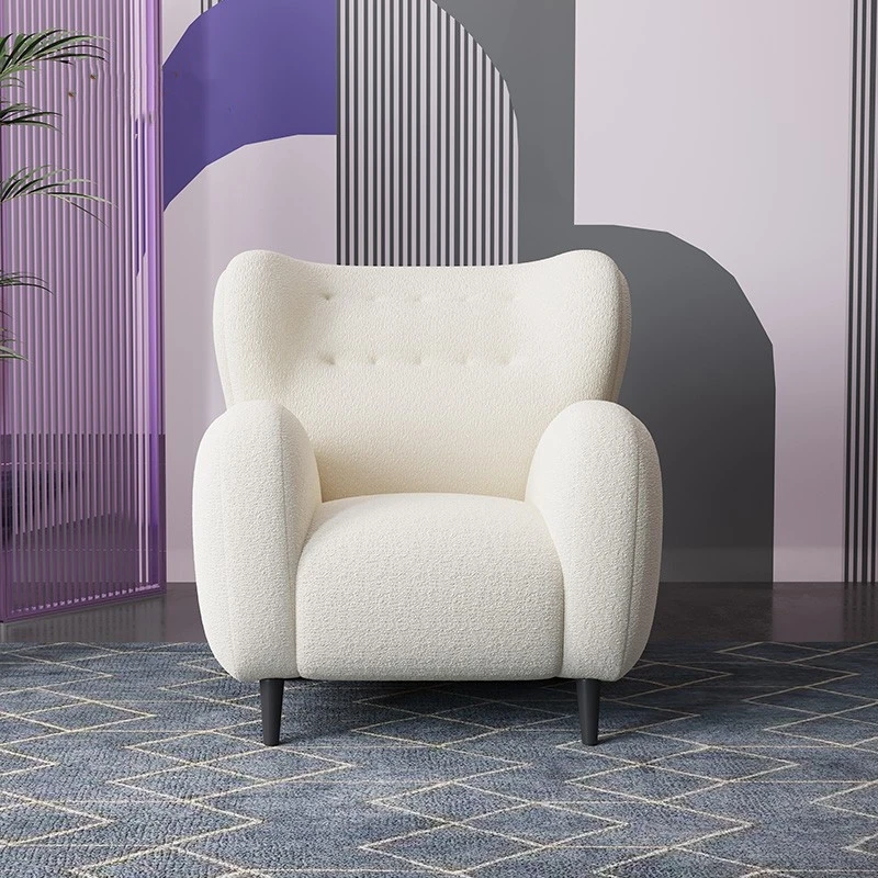 Единична удобен разтегателен диван-фотьойл Nordic Recliner Модерни бели европейски столове за дневна с Луксозна кухненска часова Банкетная мебели Sillon0