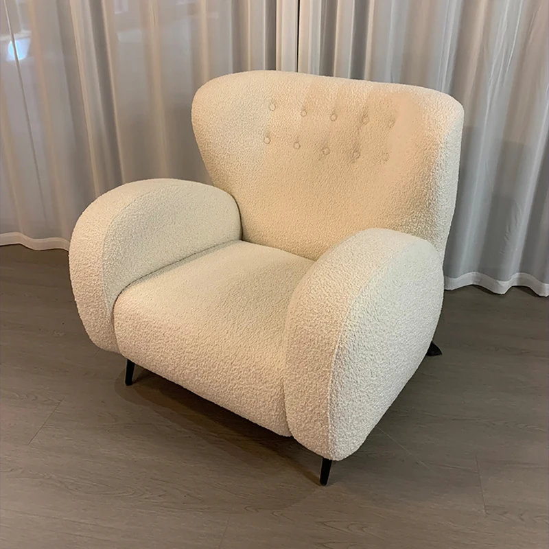 Единична удобен разтегателен диван-фотьойл Nordic Recliner Модерни бели европейски столове за дневна с Луксозна кухненска часова Банкетная мебели Sillon1