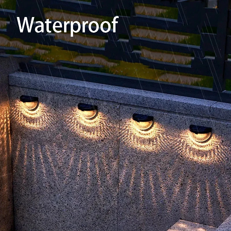 1 бр. 6LED Слънчев, с монтиран на стената лампа външни стенни лампи водоустойчив енергийни лампи за декорация на градината във вътрешния двор4