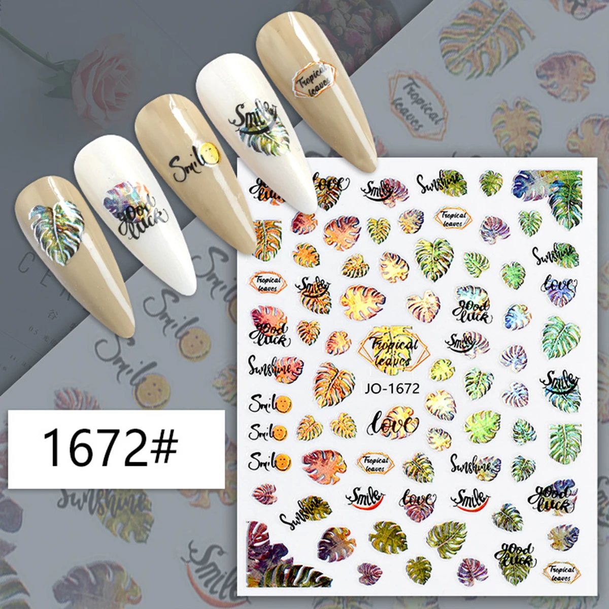 10 бр., новата лазерна серия, стикери за нокти, кленови цветя, 3D самозалепващи стикери за нокти, Зашеметяващ пеперуда, Аксесоари за нокти, Слайдер3