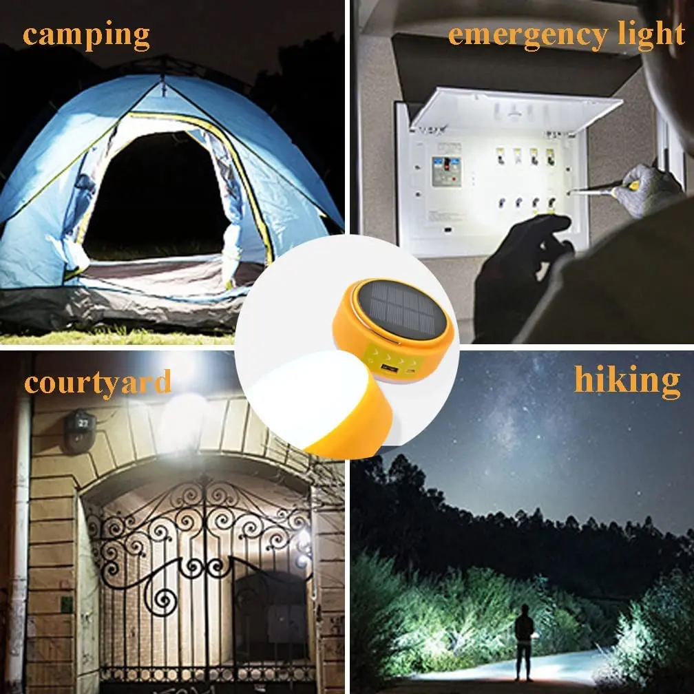 Слънчеви туристически фенери, акумулаторна лампа, led лампа за палатка, окачена лампа за двора, излети на открито, аварийни спирания на тока4