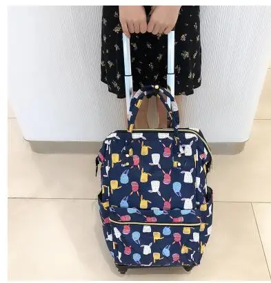 Дамски пътни чанти-колички, дамски чанти за количка, чанта за количка, чанта за ръчен багаж, чанта за количка, водоустойчиви дамски чанти-раници на колела4