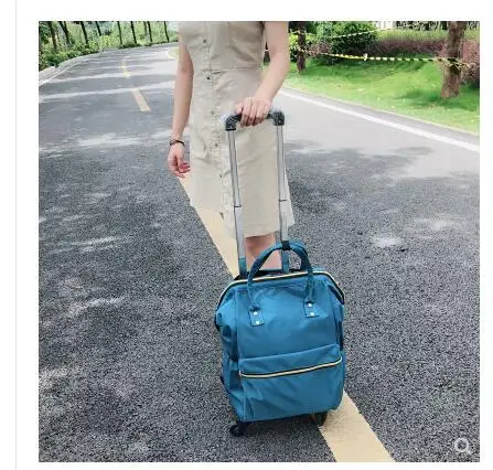 Дамски пътни чанти-колички, дамски чанти за количка, чанта за количка, чанта за ръчен багаж, чанта за количка, водоустойчиви дамски чанти-раници на колела5