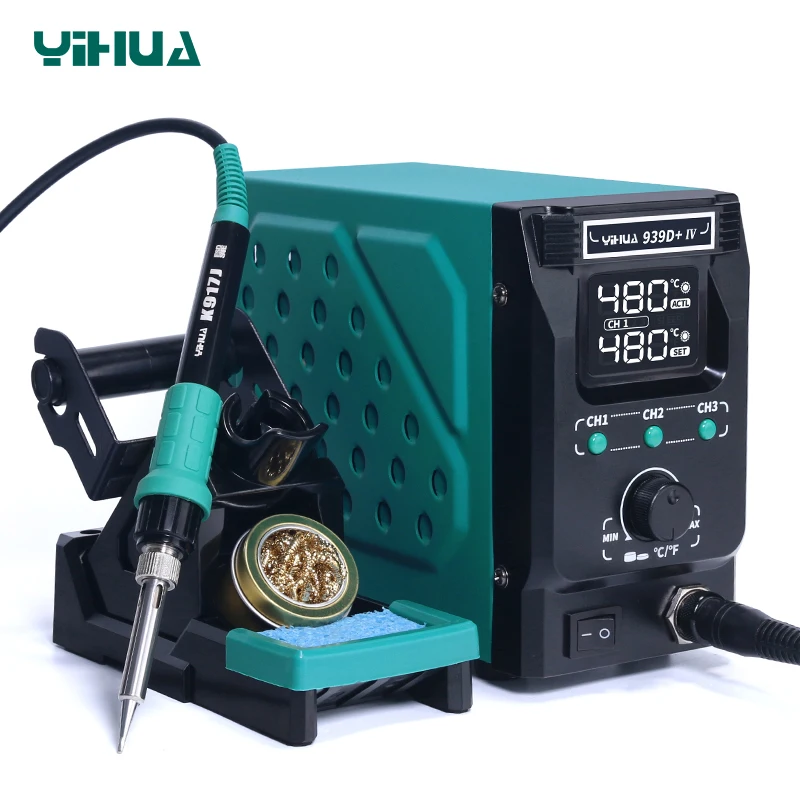 YIHUA 939D + IV, инструменти за ремонт на паяльника, LCD заваряване завод, производител, Цифров поялната станция1