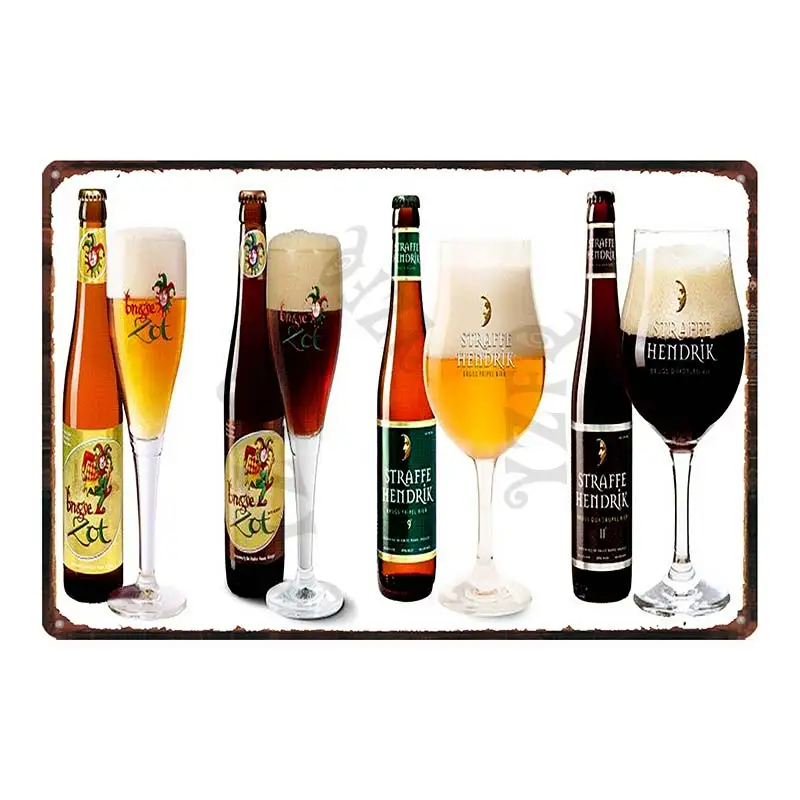 Белгийската бира Метална лидице знак Стенен бар Кафе Начало кръчма Артистичен кухненски интериор Ретро метален плакат 30X20 см DU-8451A4