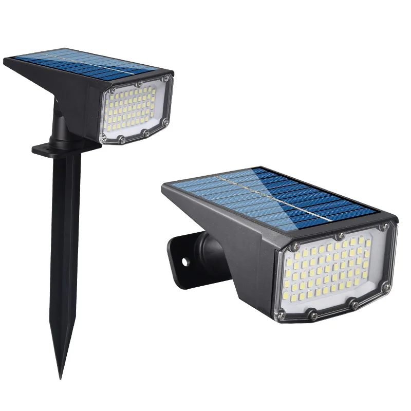 1 / 2 елемента 53LED лампа за слънчева батерия Регулируема слънчев прожектор в земята, IP65 Водоустойчив озеленяване, с монтиран на стената лампа, външно осветление5