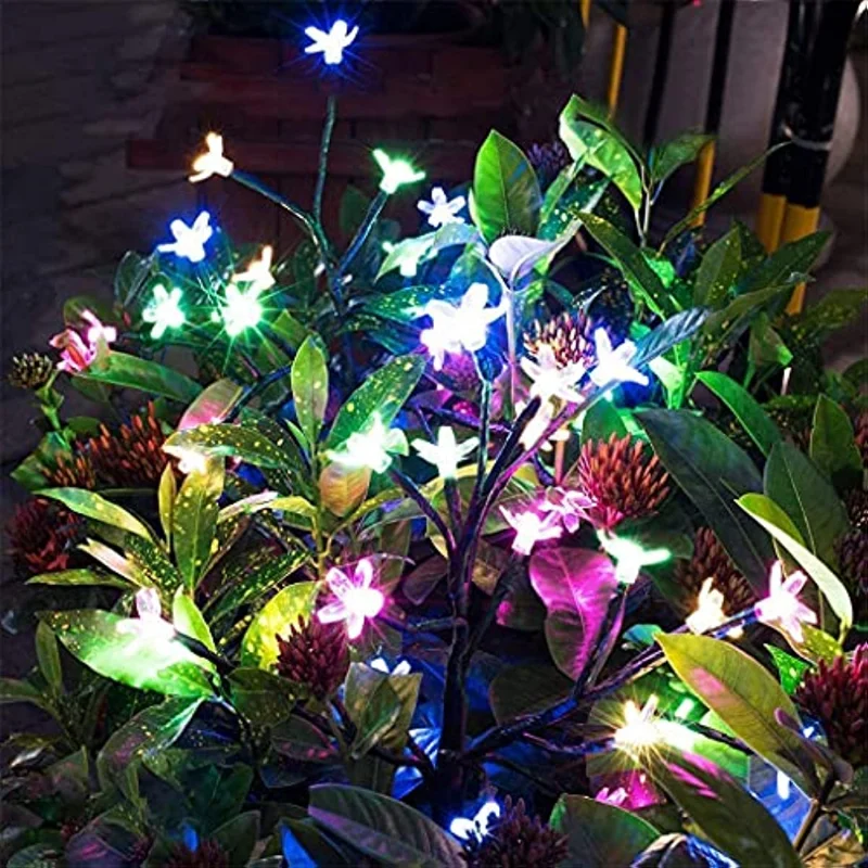 2 бр., led слънчева светлина, цветни череша, лампи за тревата, украса на градината, градински светлини, Коледа1