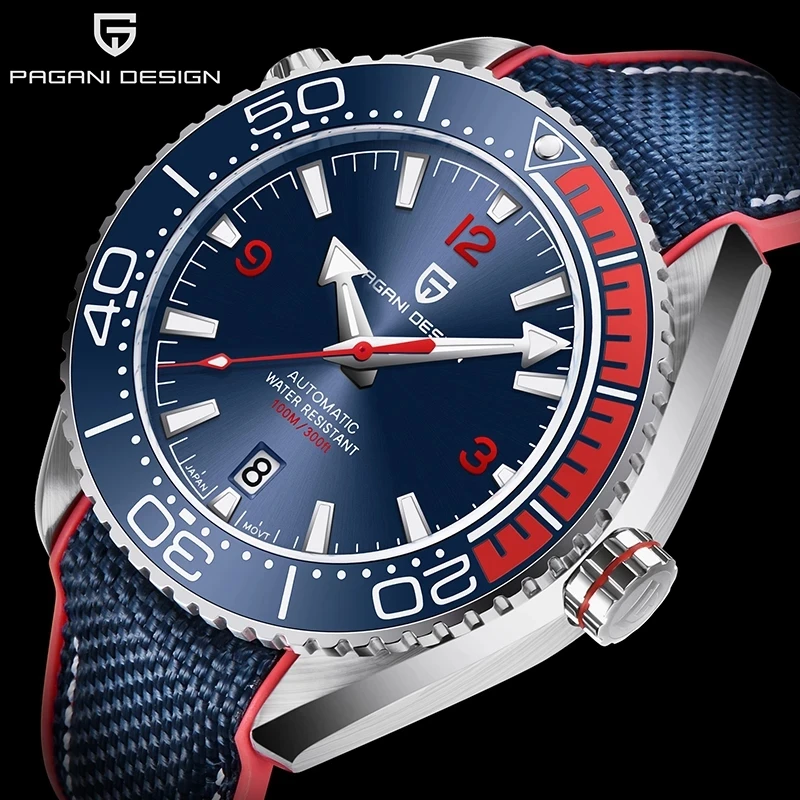 ДИЗАЙН на PAGANI Класически Луксозни мъжки механични часовници часовници от стъкло: сапфир Най-добрата марка от неръждаема стомана Водоустойчив автоматични часовници1