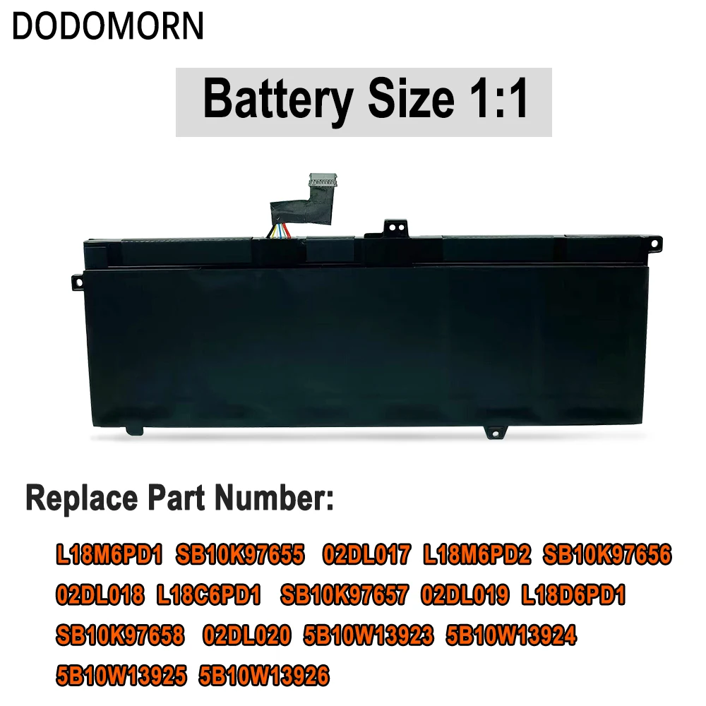 DODOMORN Нова Батерия L18C6PD1 За Lenovo Thinkpad X390 X395 TP00106A 20NL000HIU 20Q0000KRT L18M6PD1 L18M6PD2 L18D6PD1 02DL0171