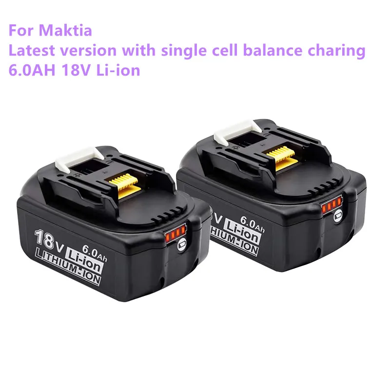 Нов истински Батерия 18V Makita 6000mAh За Лаптопи с led Литиево-йонна батерия Заместител на LXT BL1860B BL1860 BL1850 BL 18300