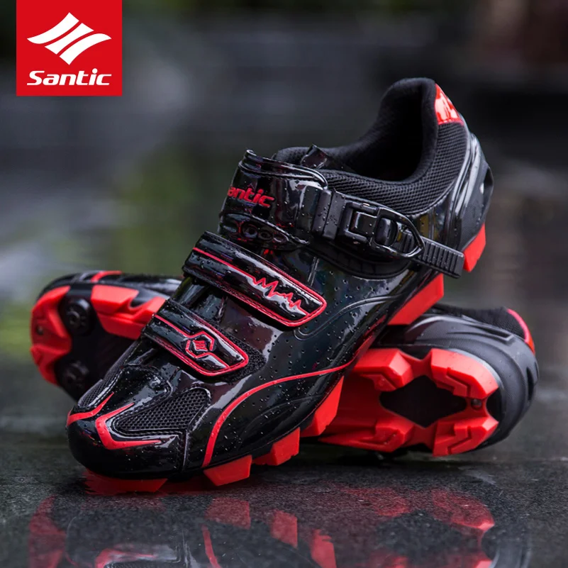 Велосипедна обувки Santic МТБ, мъжки обувки за професионални състезания по планинско колоездене, дишаща велосипедна обувки от изкуствена кожа и найлон с автоматично заключване, Zapatillas Ciclismo3