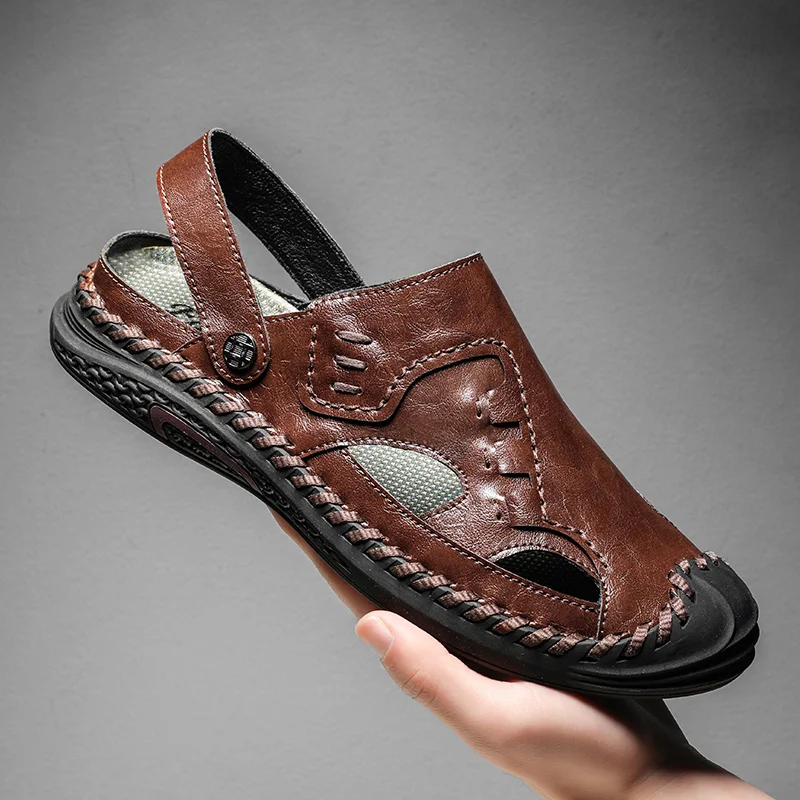 Сандали мъжки дрехи лято 2023 нов плюс размера на Baotou тенденция красива плажна обувки с дупки улица сандали и чехли0