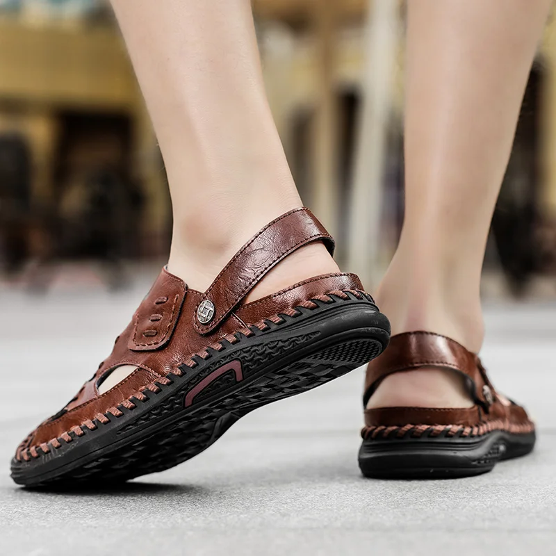 Сандали мъжки дрехи лято 2023 нов плюс размера на Baotou тенденция красива плажна обувки с дупки улица сандали и чехли1