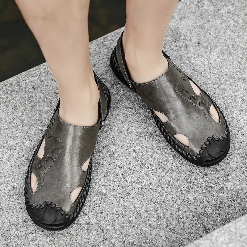 Сандали мъжки дрехи лято 2023 нов плюс размера на Baotou тенденция красива плажна обувки с дупки улица сандали и чехли2