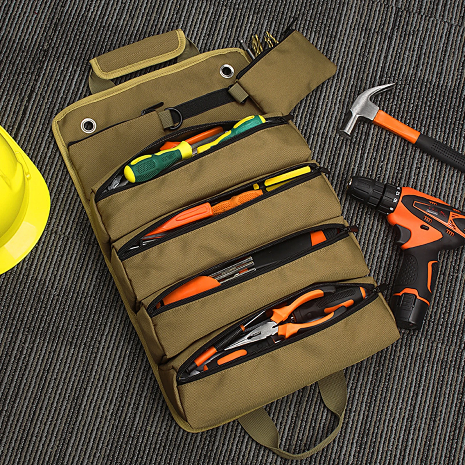 Многофункционални ролкови чанти за инструменти, чанти с оксфордскими практични дръжки, стамеска, набор от инструменти за електрозахранване, чанта за инструменти2