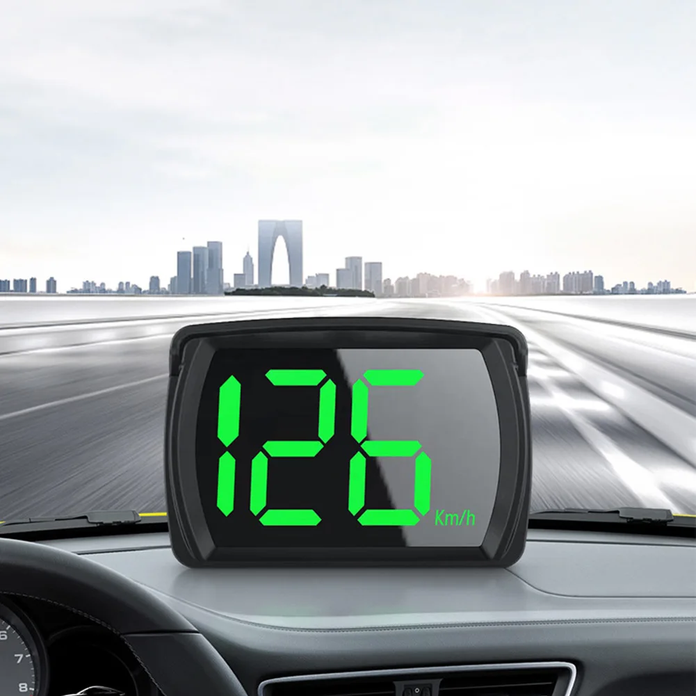 1x HUD GPS централен дисплей скоростомер, километраж автомобилни цифрови универсални датчици за скоростта подходящ за всички автомобили, автобуси, камиони, мотори0