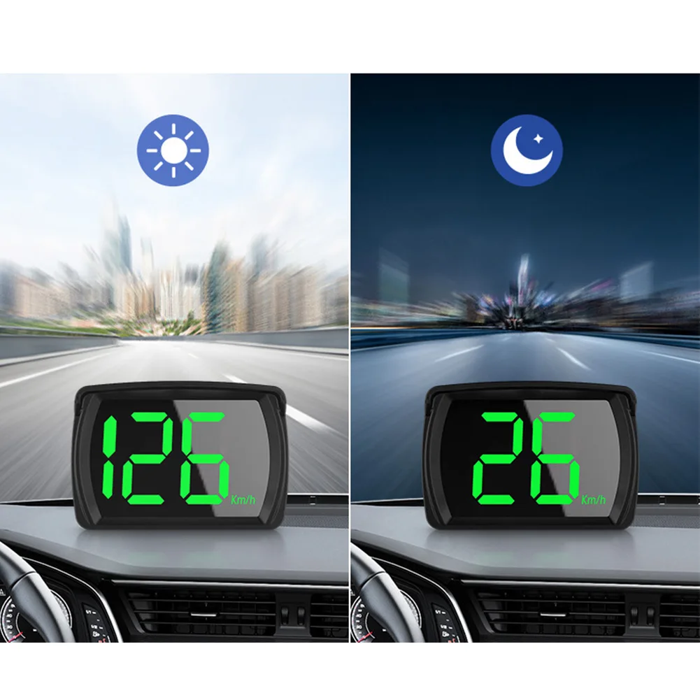 1x HUD GPS централен дисплей скоростомер, километраж автомобилни цифрови универсални датчици за скоростта подходящ за всички автомобили, автобуси, камиони, мотори1