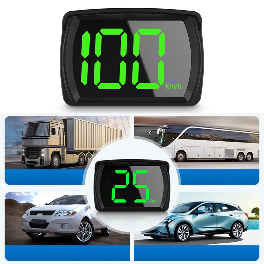 1x HUD GPS централен дисплей скоростомер, километраж автомобилни цифрови универсални датчици за скоростта подходящ за всички автомобили, автобуси, камиони, мотори2