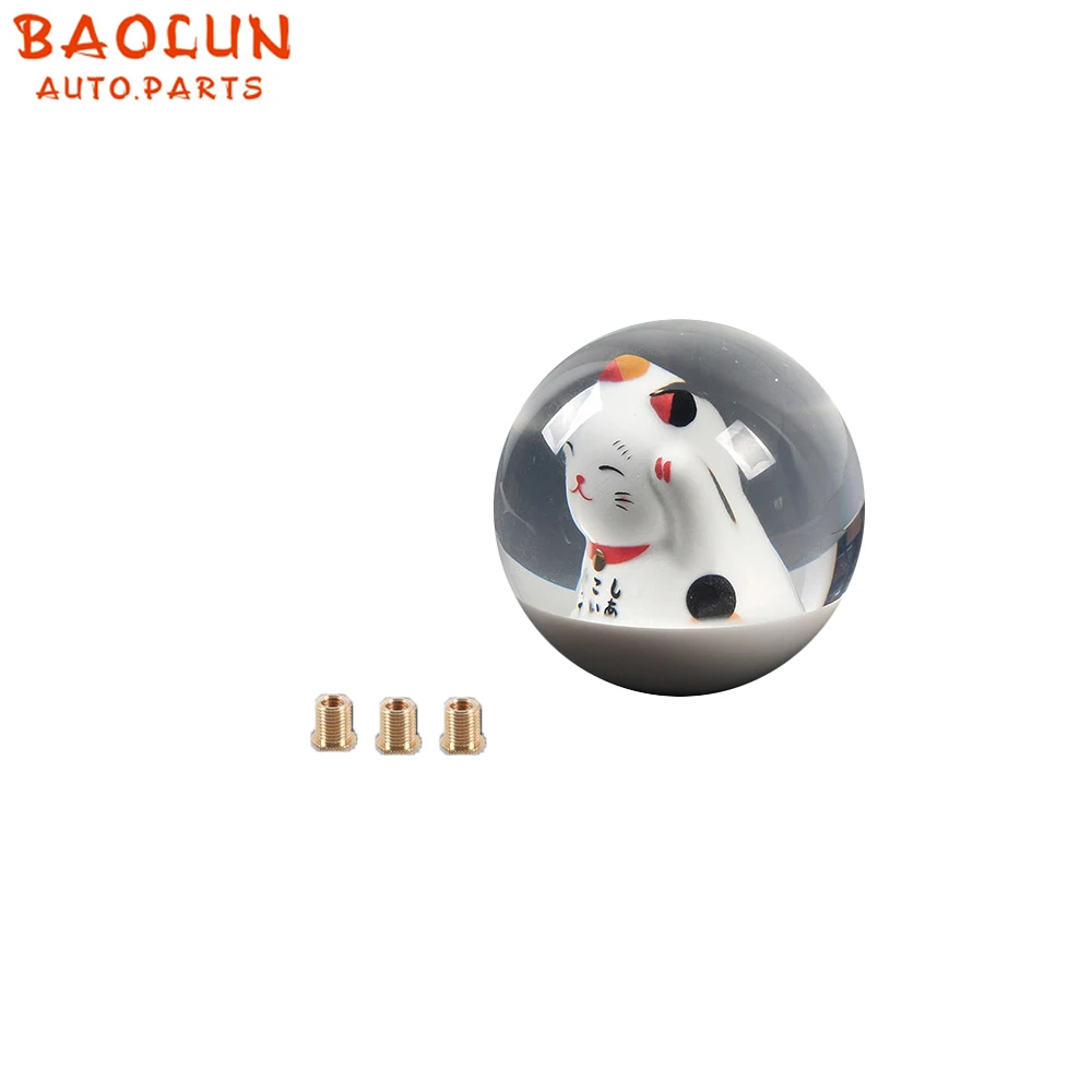 BAOLUN Универсална дръжка за превключване Лъки Cat 65 мм Прозрачен кръг на лоста за превключване на предавките с адаптери Капак дръжка на скоростния0