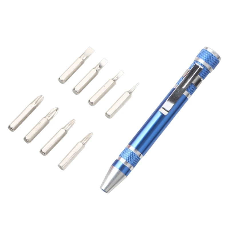 Удобен инструмент, 8 в 1 имат Магнитна отвертка отвертка под формата на писалка, лесно сменяеми отвертки, инструменти за ремонт със собствените си ръце4