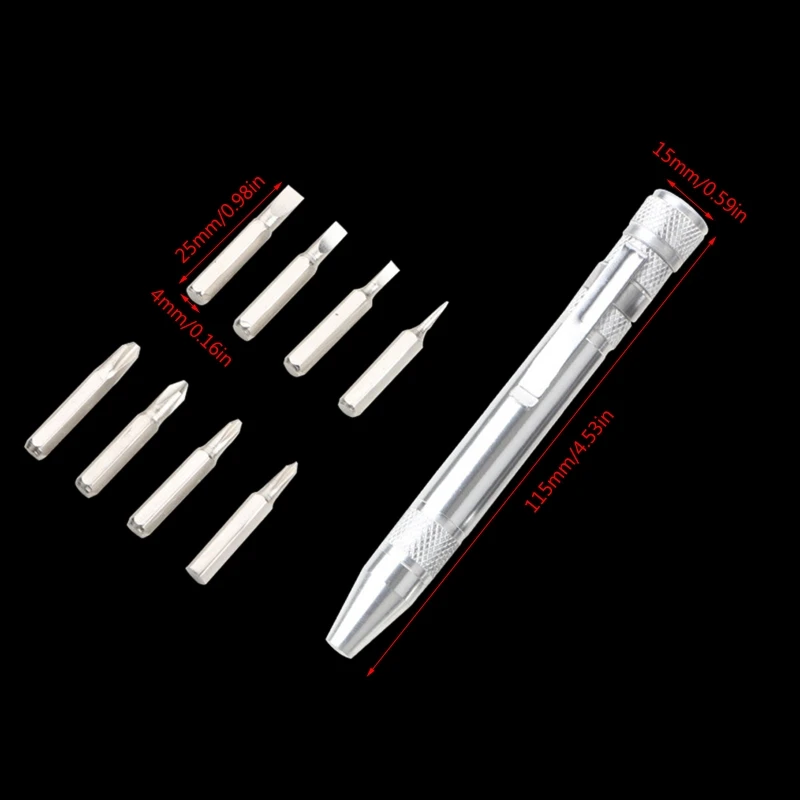 Удобен инструмент, 8 в 1 имат Магнитна отвертка отвертка под формата на писалка, лесно сменяеми отвертки, инструменти за ремонт със собствените си ръце5