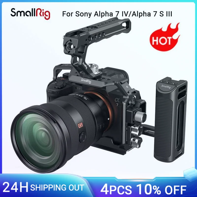 Пълна рефлексен фотоапарат SmallRig за Sony Alpha a7iv A7 IV / Alpha 7S III Разширен Комплект за фотоапарат L-Образна скоба за Sony A7IV A7m4 36690