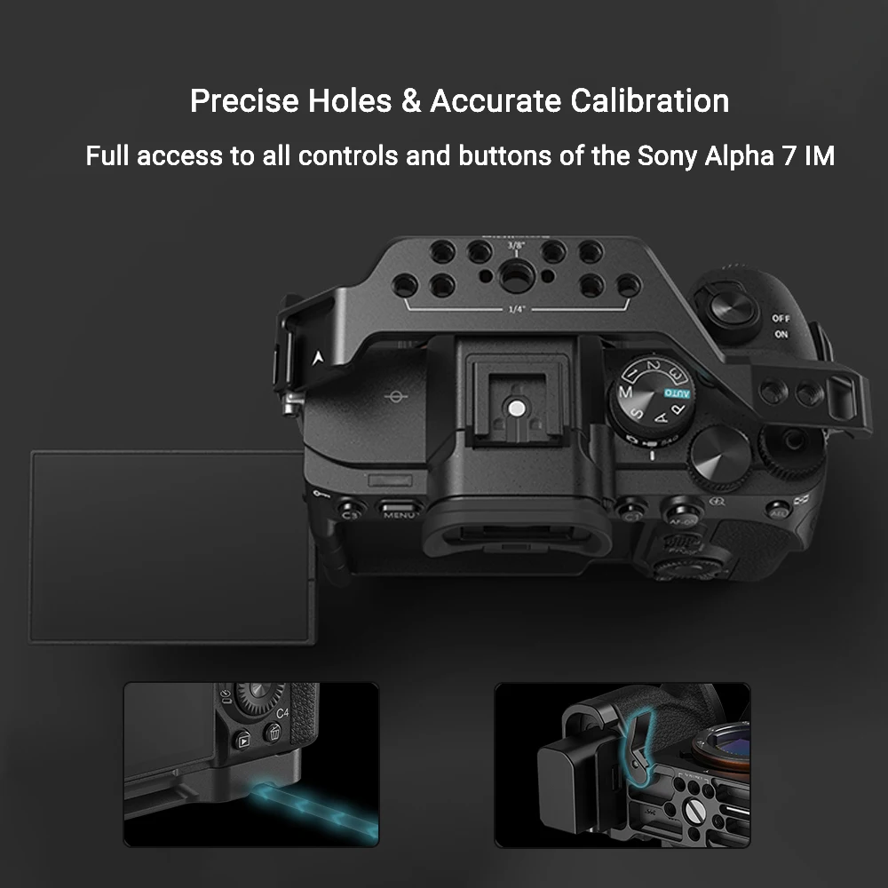 Пълна рефлексен фотоапарат SmallRig за Sony Alpha a7iv A7 IV / Alpha 7S III Разширен Комплект за фотоапарат L-Образна скоба за Sony A7IV A7m4 36693