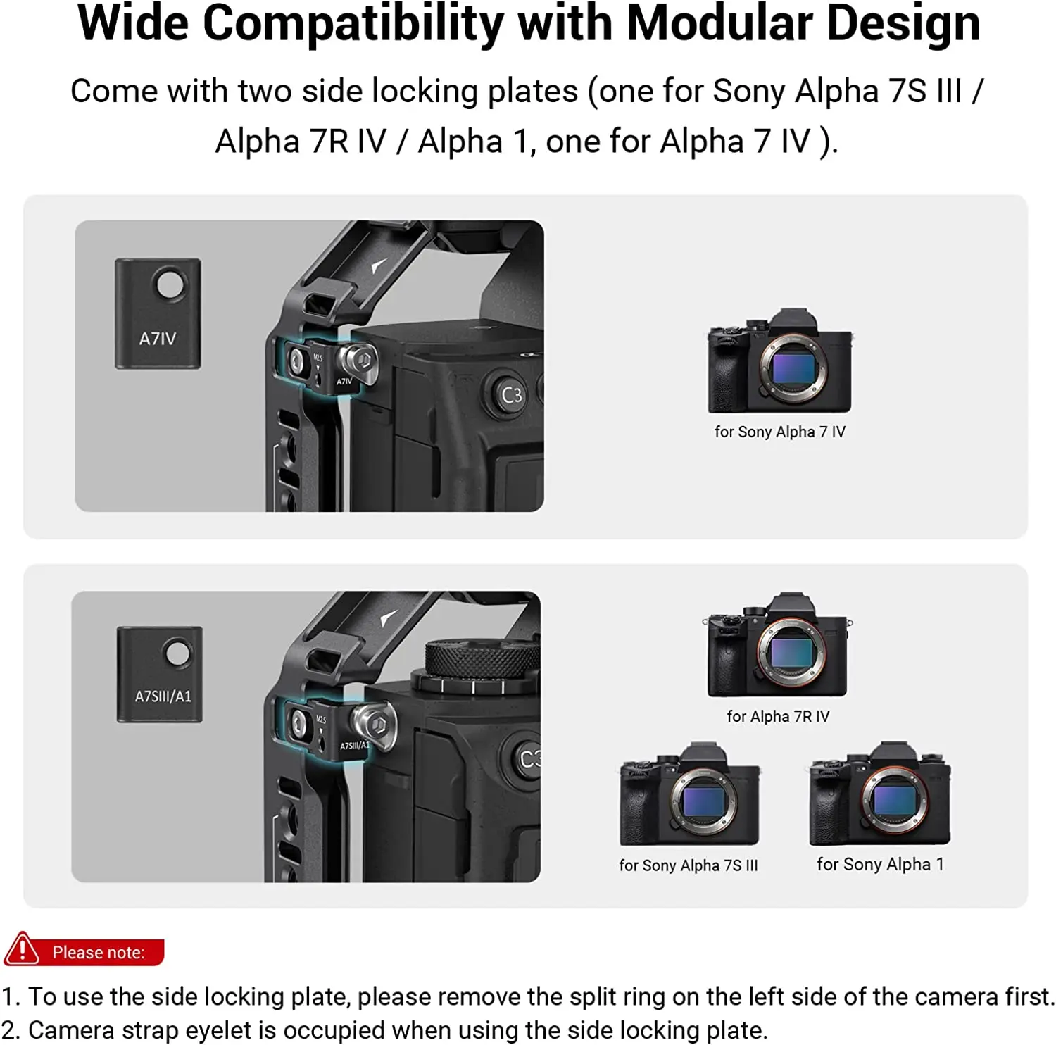 Пълна рефлексен фотоапарат SmallRig за Sony Alpha a7iv A7 IV / Alpha 7S III Разширен Комплект за фотоапарат L-Образна скоба за Sony A7IV A7m4 36694
