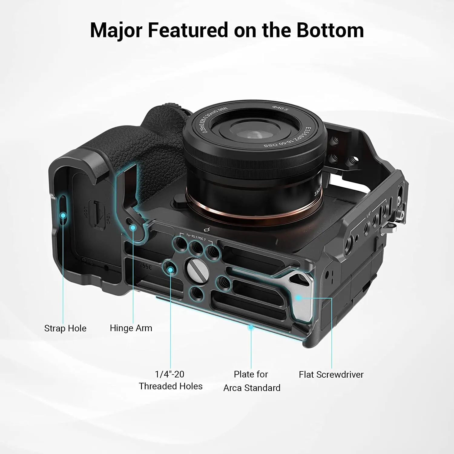 Пълна рефлексен фотоапарат SmallRig за Sony Alpha a7iv A7 IV / Alpha 7S III Разширен Комплект за фотоапарат L-Образна скоба за Sony A7IV A7m4 36695