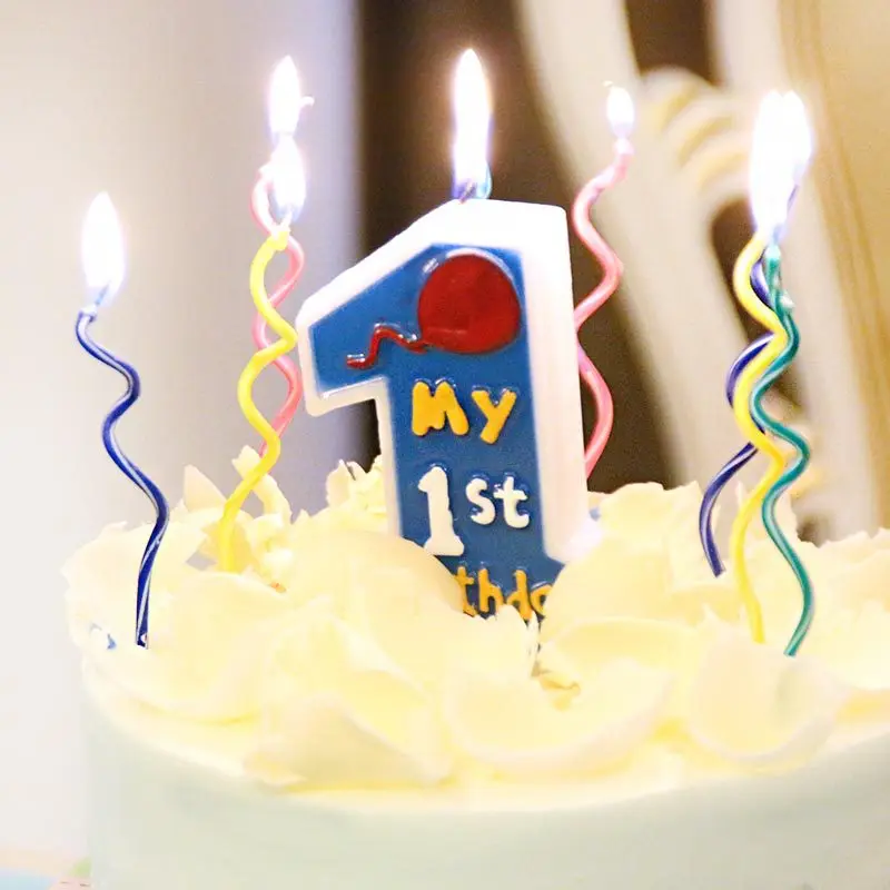 Свещи във формата на торта за рождения ден нов цвят, спирала свещ, романтична украса за парти/сватба, свещи за рожден ден2