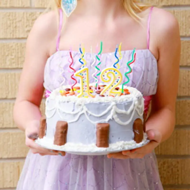 Свещи във формата на торта за рождения ден нов цвят, спирала свещ, романтична украса за парти/сватба, свещи за рожден ден3